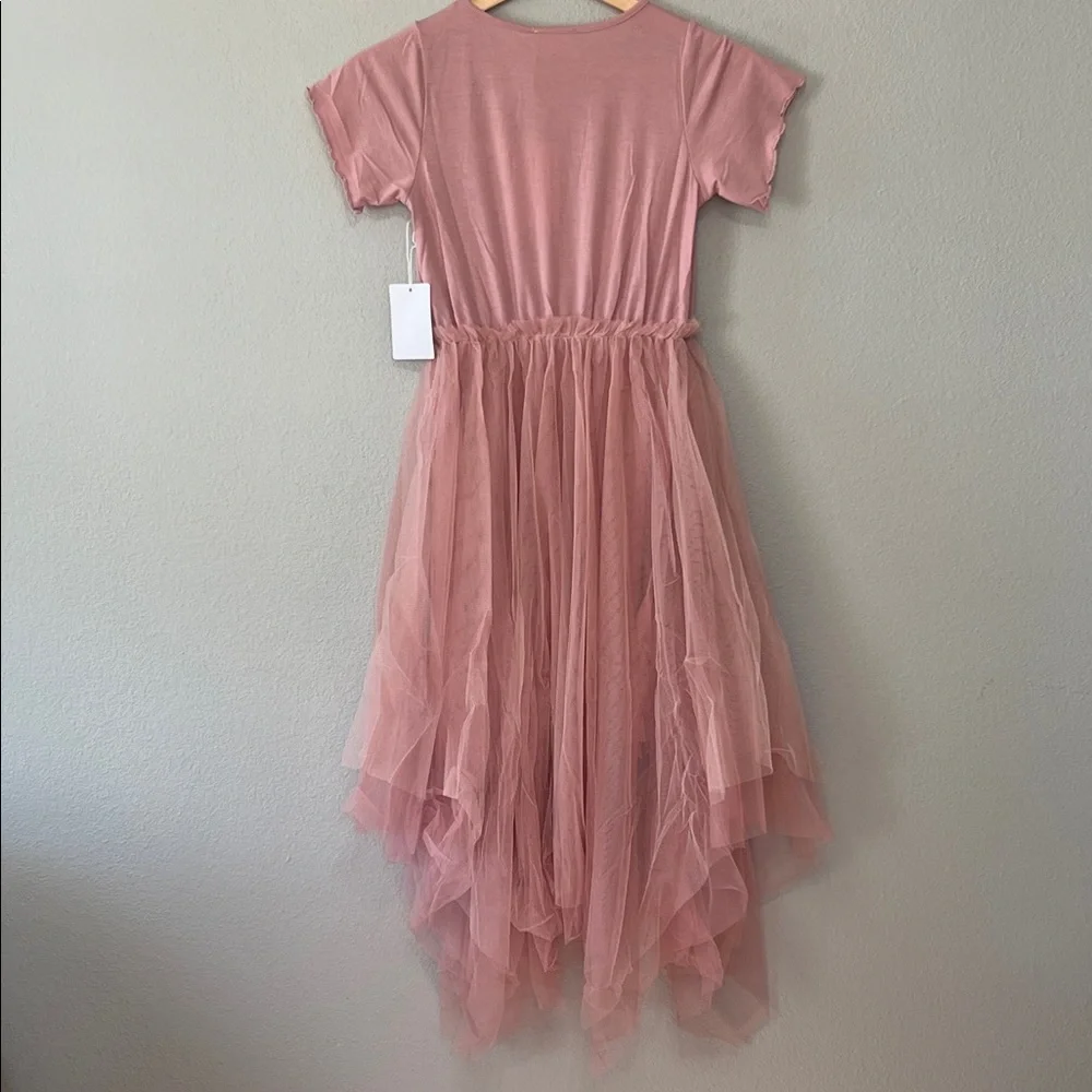 Mia Joy Pink Tulle Party Dress‎ Glitter Text Girls 10 Fairy Cottagecore New